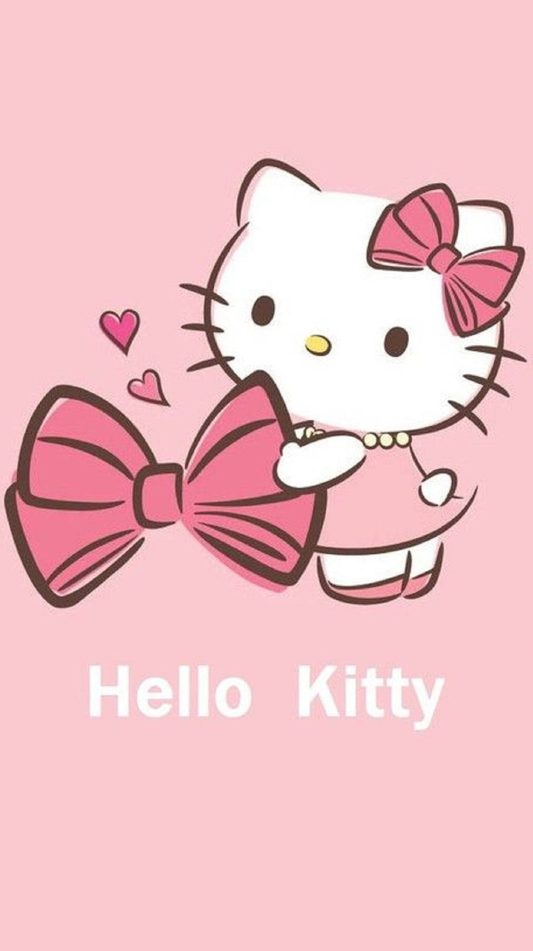 Vaaleanpunainen Hello Kitty jousi kädessä Taustakuvat