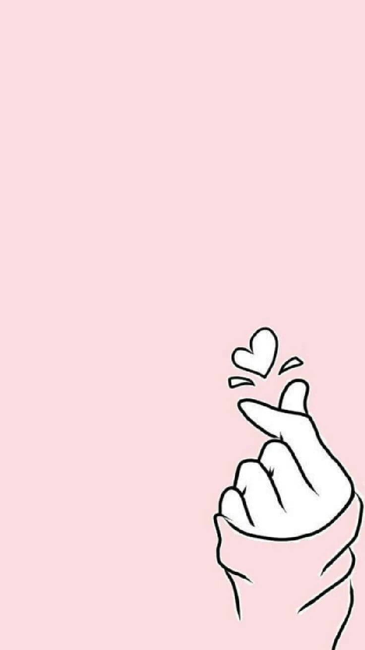 Vaaleanpunainen Saranghae-sydän eleellä Taustakuvat