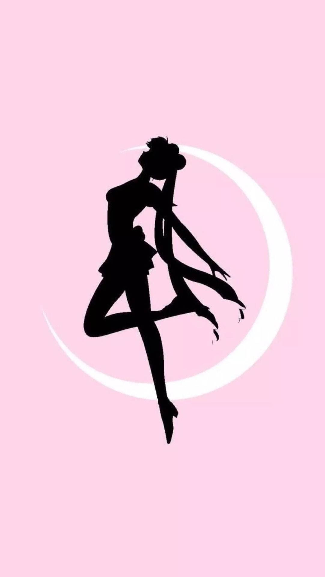 Vaaleanpunainen puolikuu Sailor Moon iPhone Taustakuvat