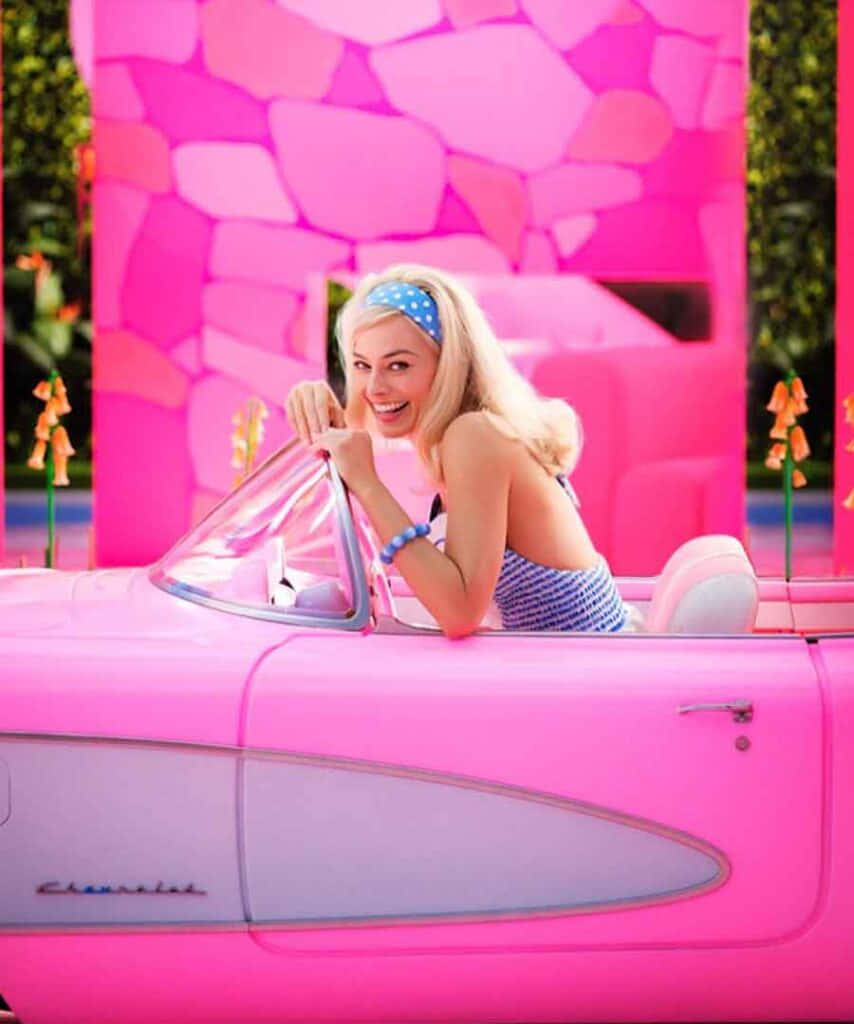 Vaaleanpunainen esteettinen Margot Robbie -kuva Taustakuvat