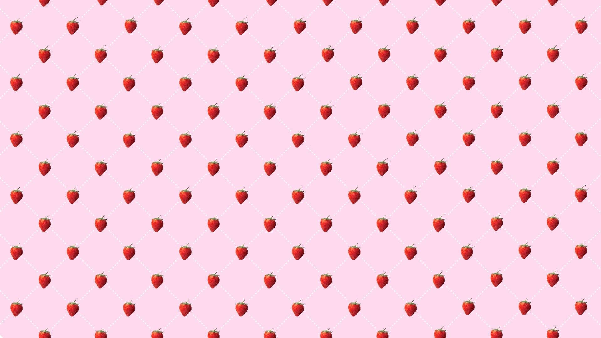 Vaaleanpunainen kawaii-mansikkakuvio saumattomana Taustakuvat