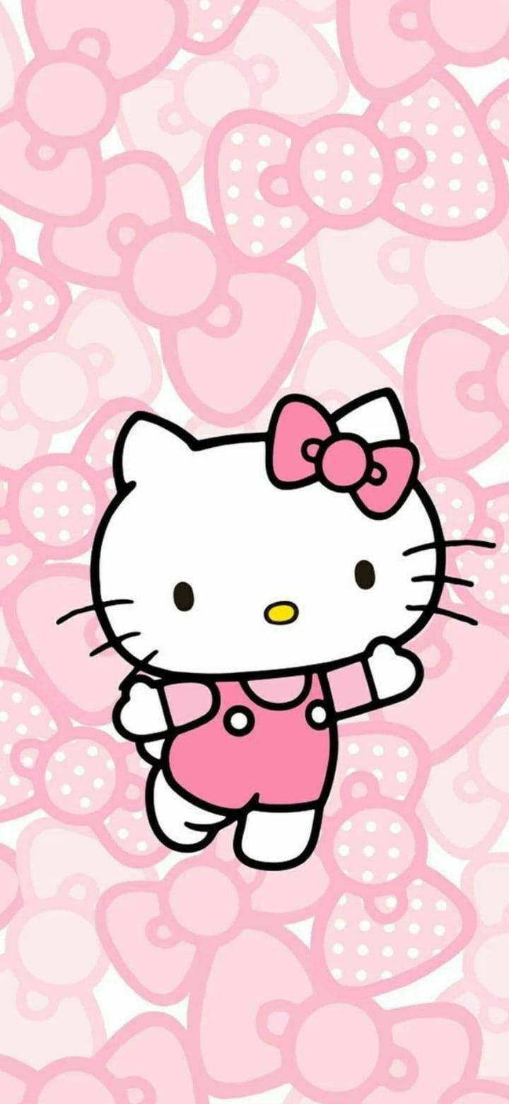 Vaaleanpunainen Hello Kitty erilaisilla ruseteilla Taustakuvat