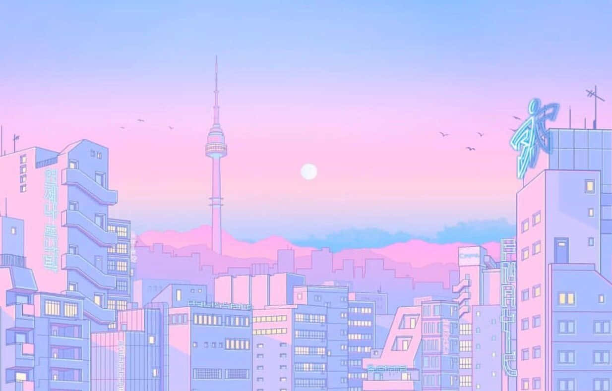 Vaaleanpunaisia anime-estetiikkakuvia Taustakuvat