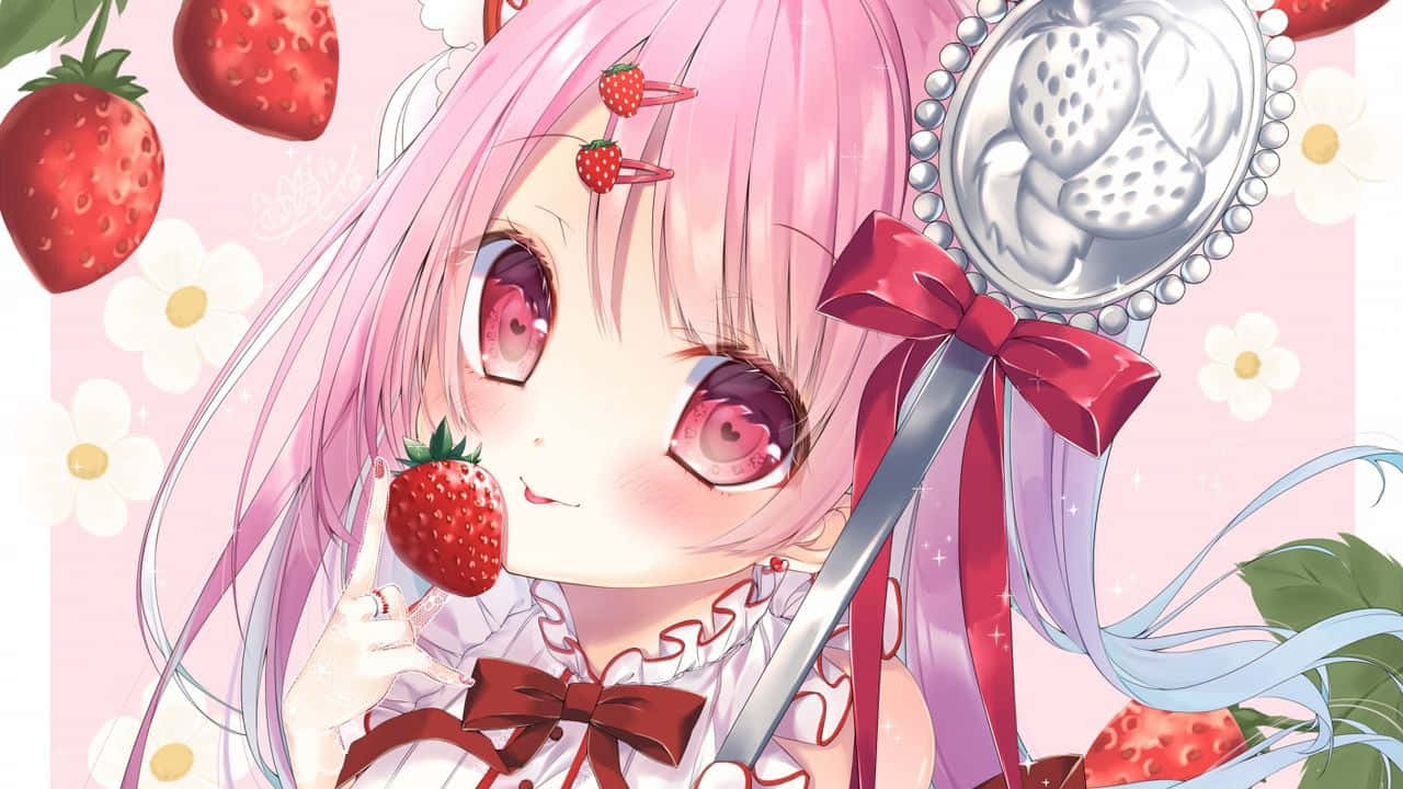 Vaaleanpunaisia anime-estetiikkakuvia Taustakuvat