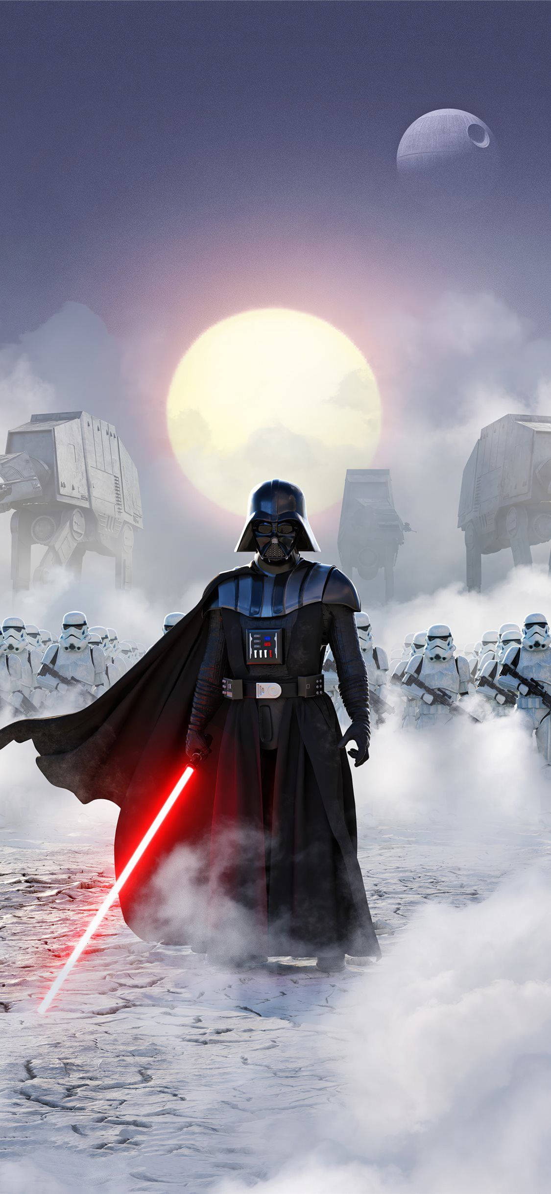 Vader sotilaiden kanssa Star Wars 4K iPhone Taustakuvat