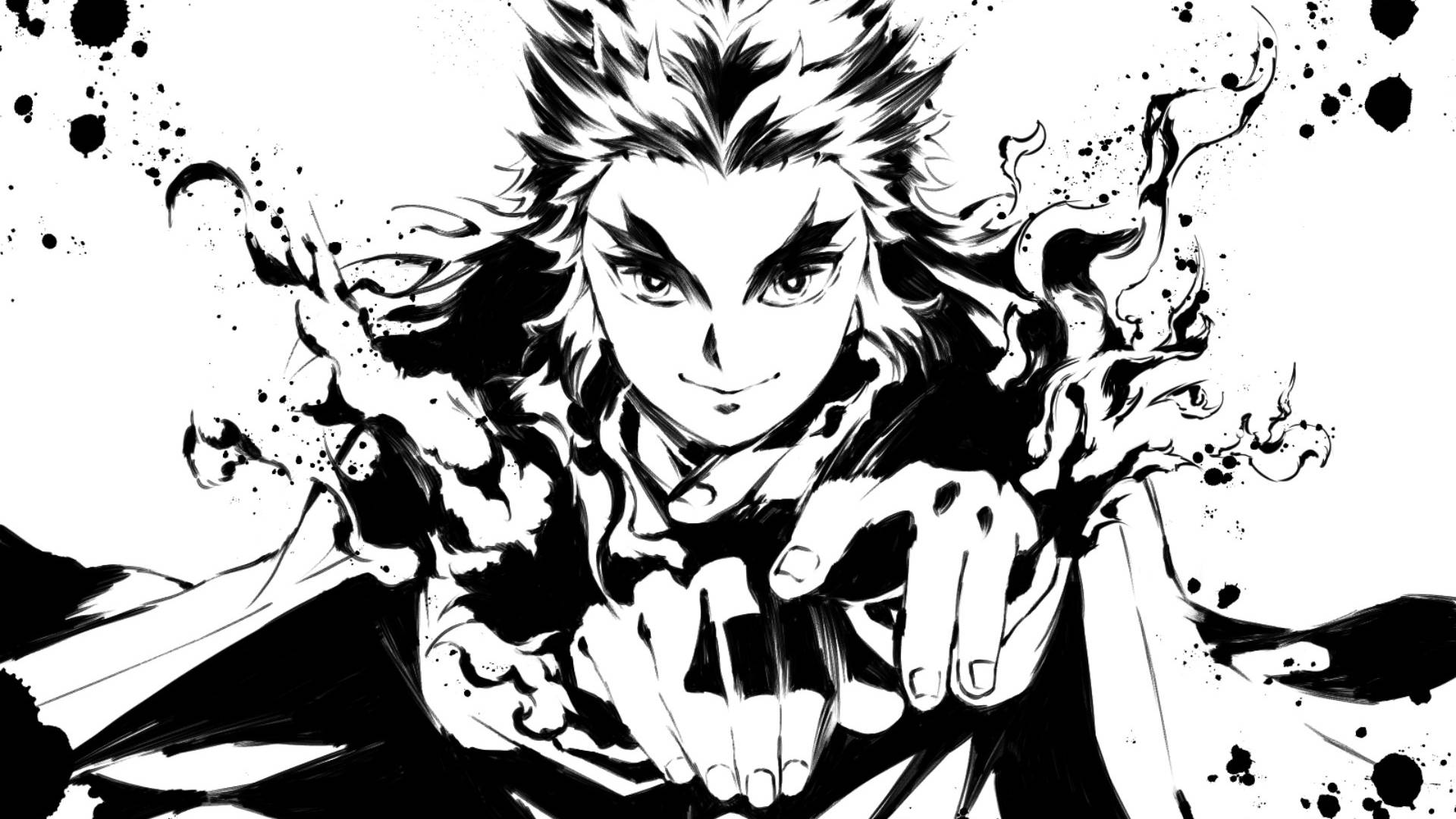 Valkoinen anime Kyōjurō Rengoku Demon Slayer Taustakuvat