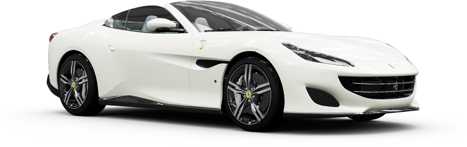 Valkoinen Ferrari avoauto sivulta kuvattuna Taustakuvat