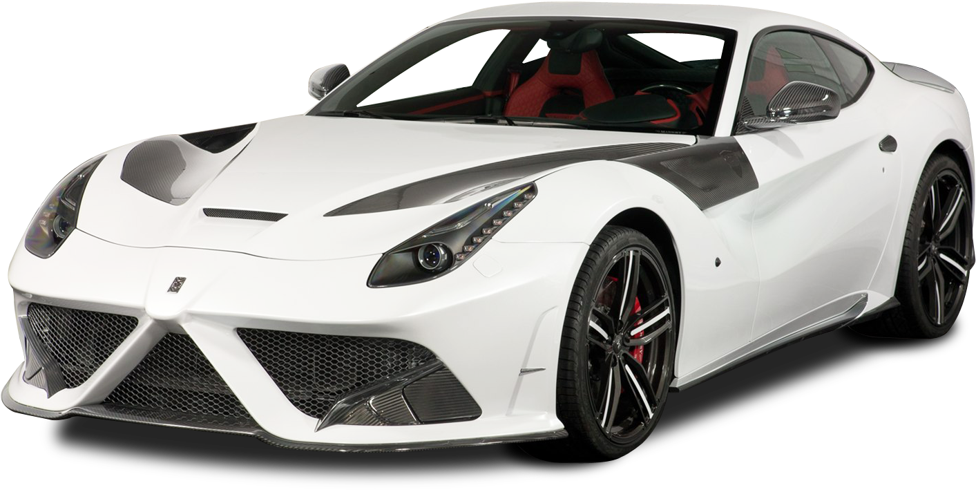 Valkoinen Ferrari-urheiluauto eristettynä Taustakuvat
