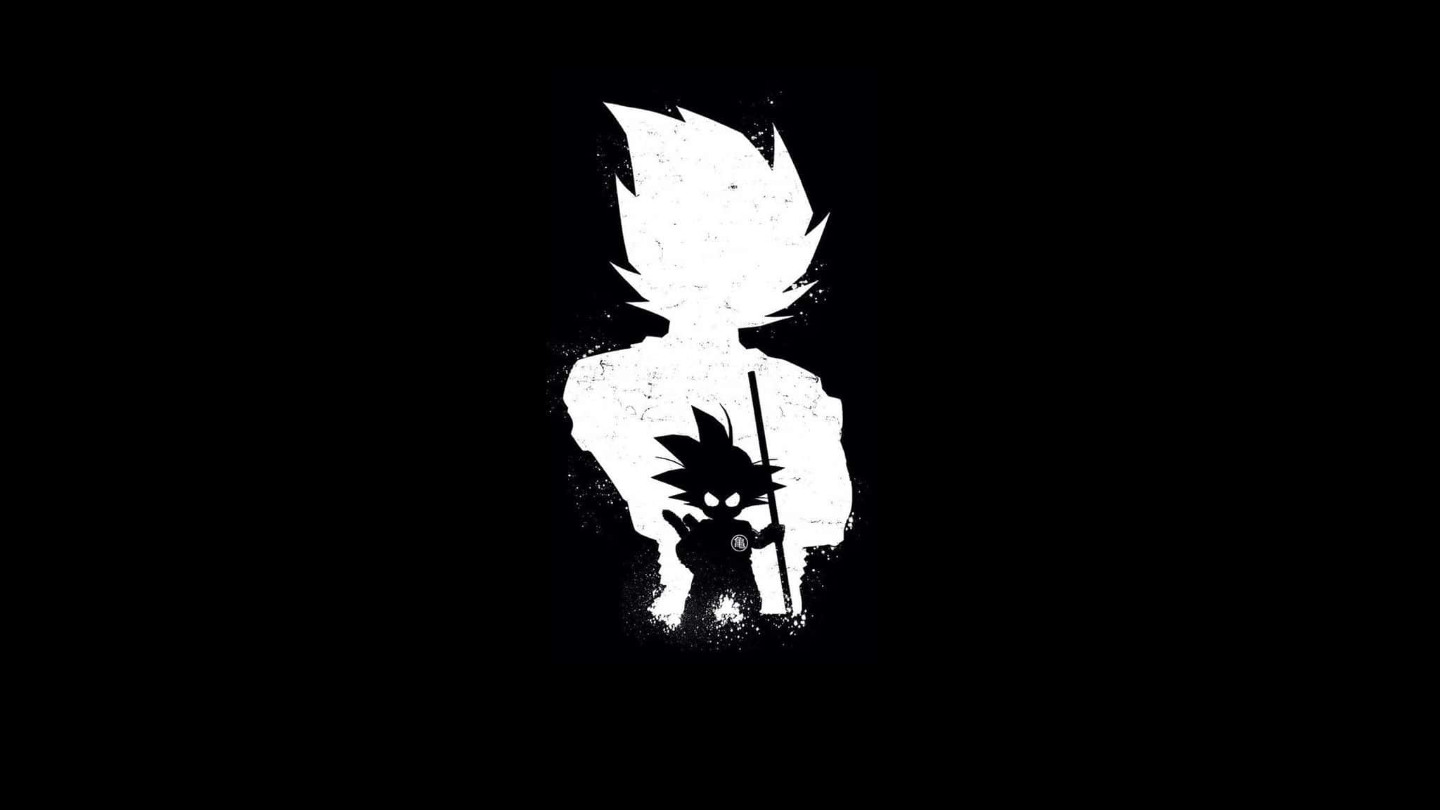 Valkoinen ja musta anime-profiilikuva Gokusta Taustakuvat