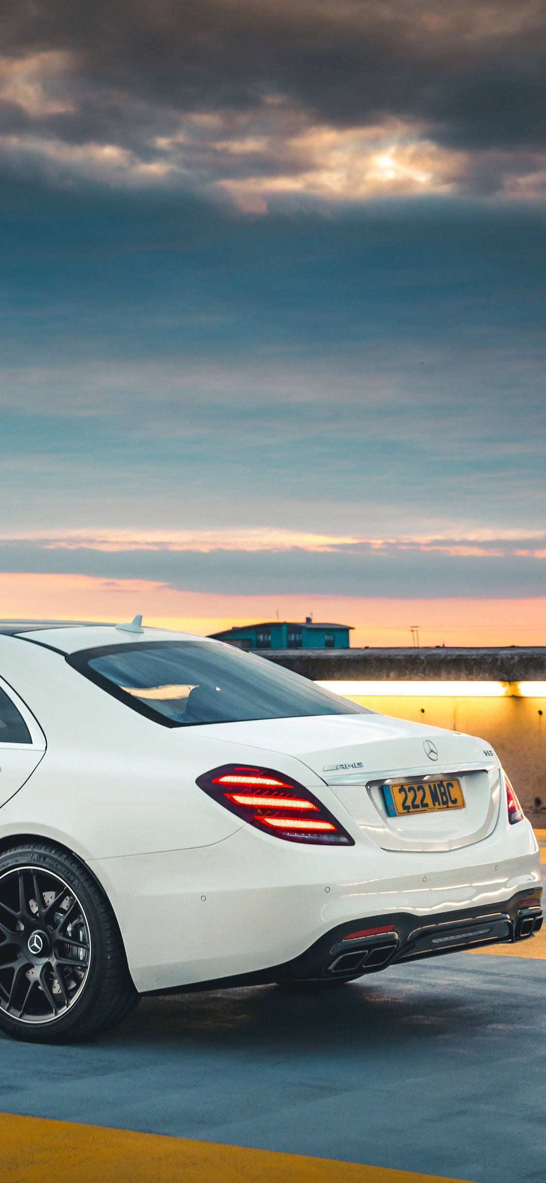 Valkoinen Mercedes Benz Takaosa iPhone Taustakuvat