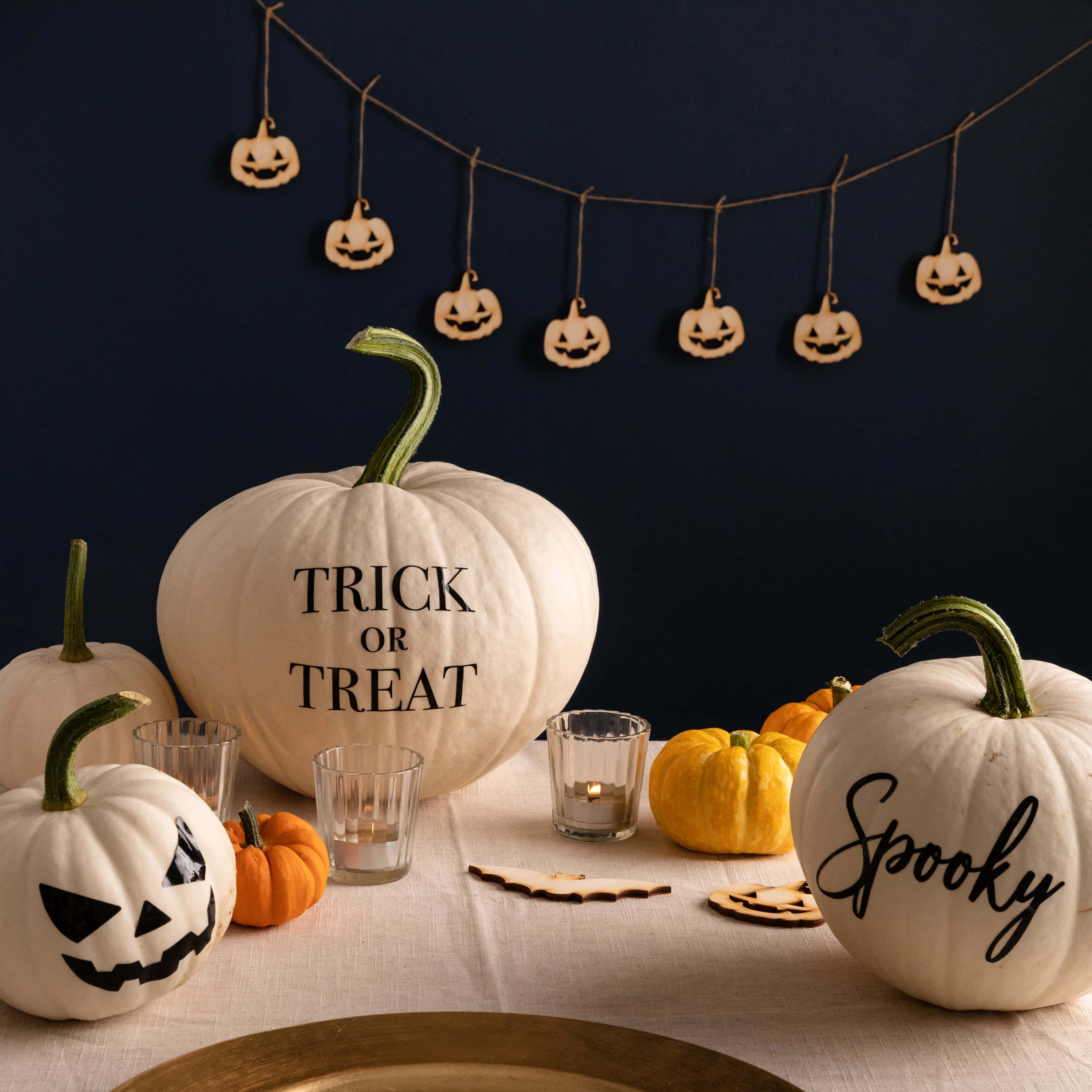 Valkoinen söpö kurpitsa Halloween-kuva Taustakuvat