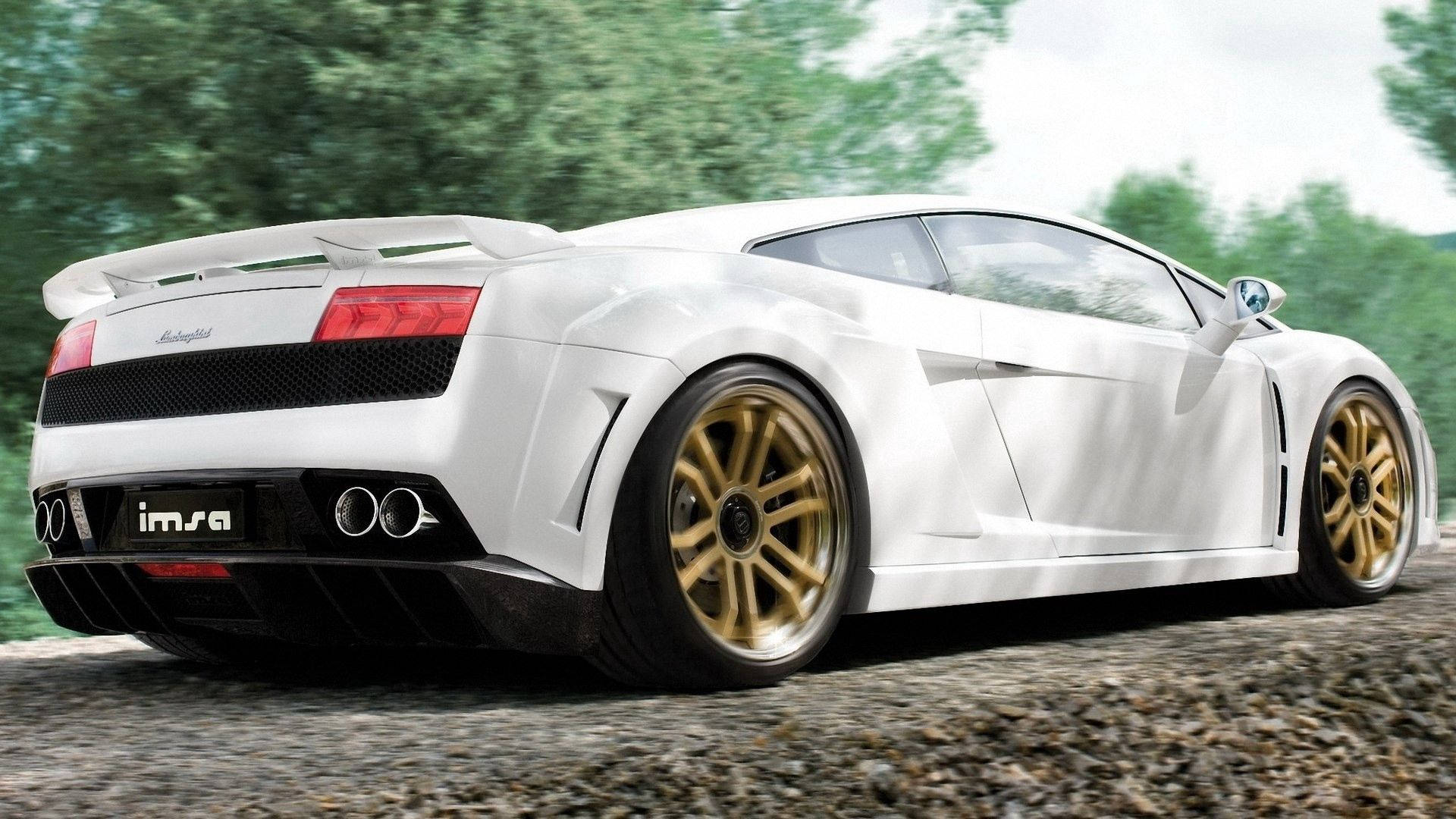 Valkoisen Lamborghinin ylellisyys ja nopeus Taustakuvat