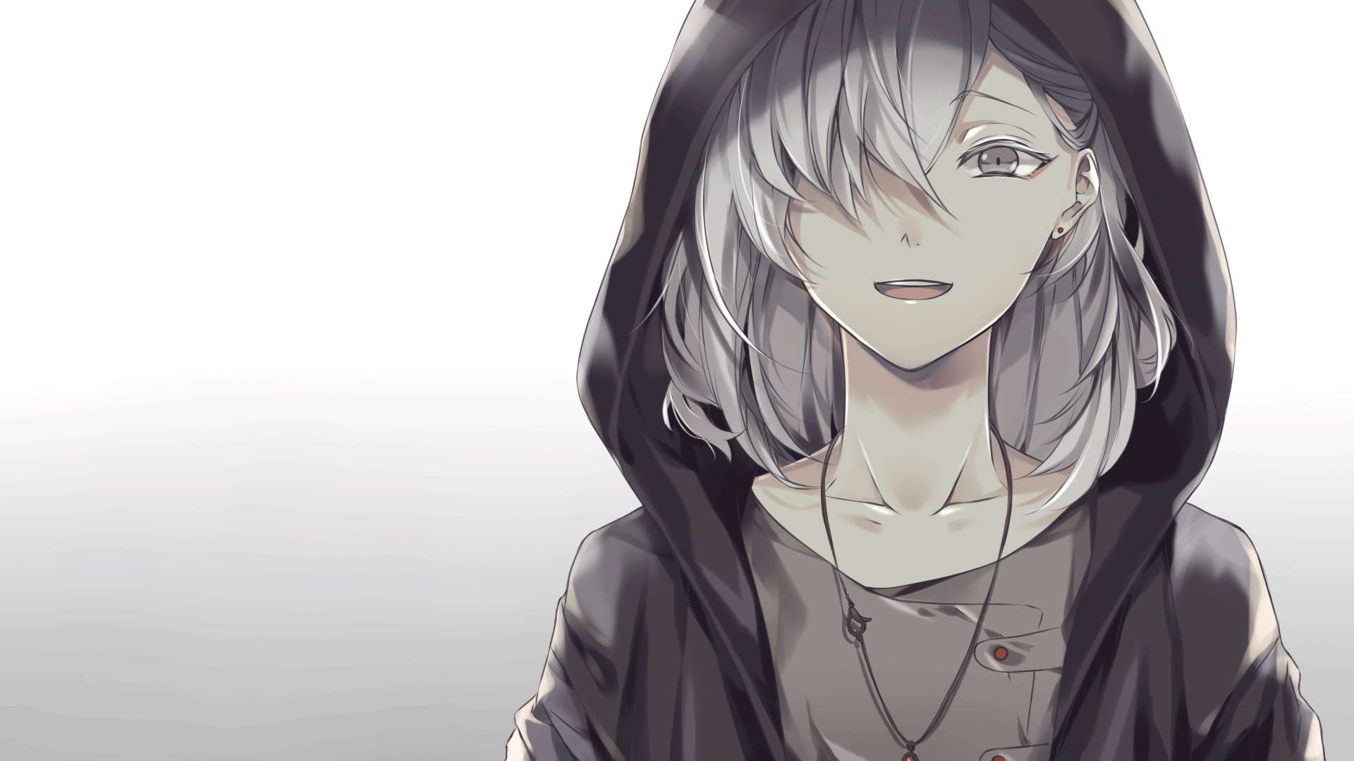 Valkotukkainen animehahmo nightcore Taustakuvat
