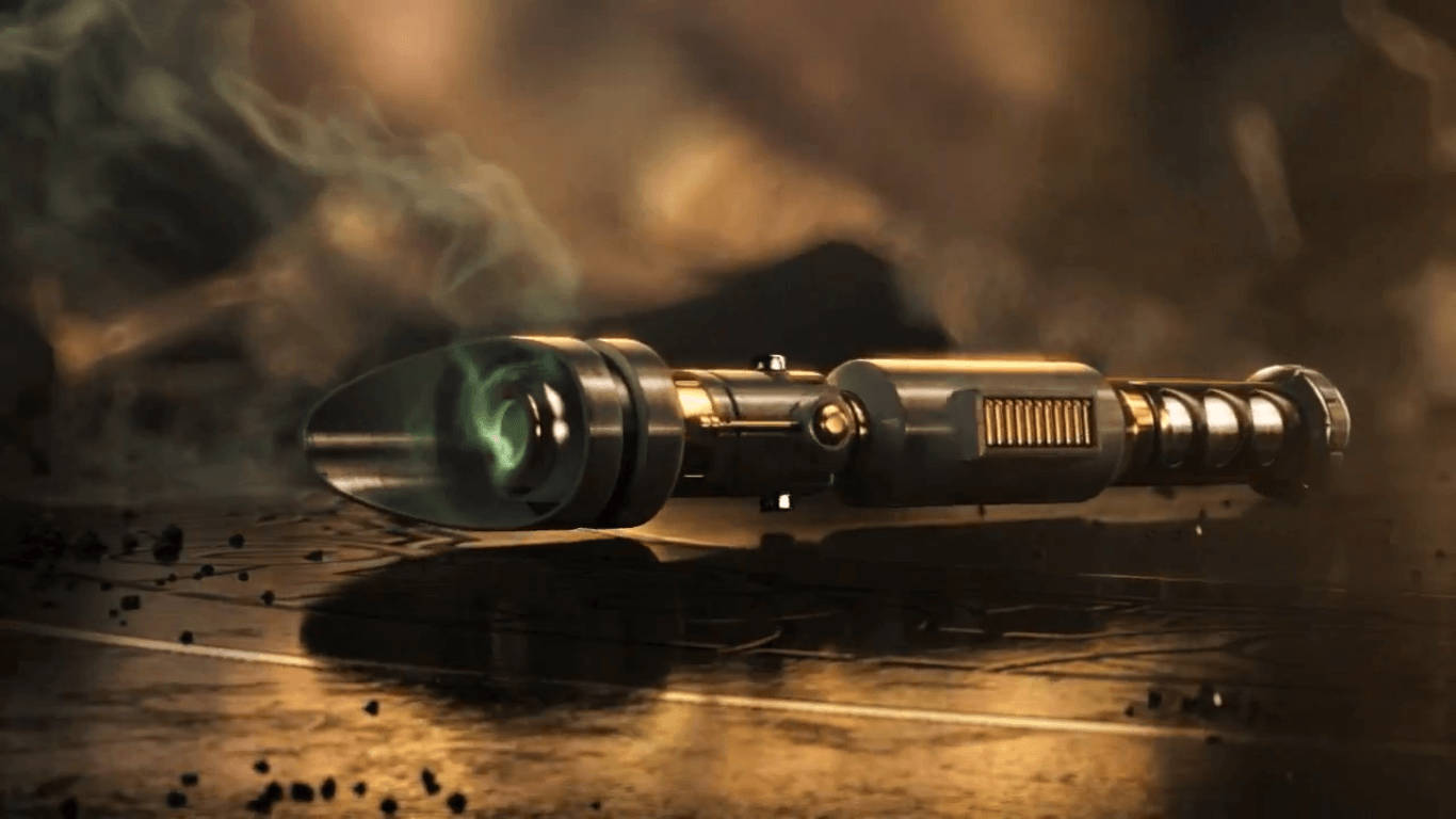 Star Wars -taustakuva aseesta, joka vapauttaa savua pöydällä