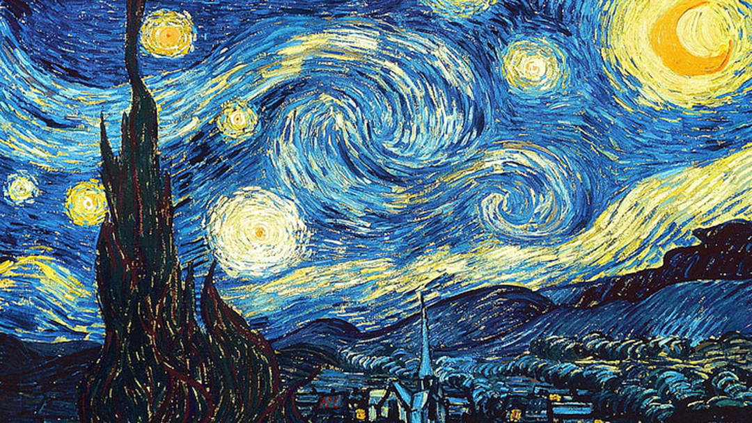 Van Gogh Sininen Maalaus Taustakuvat
