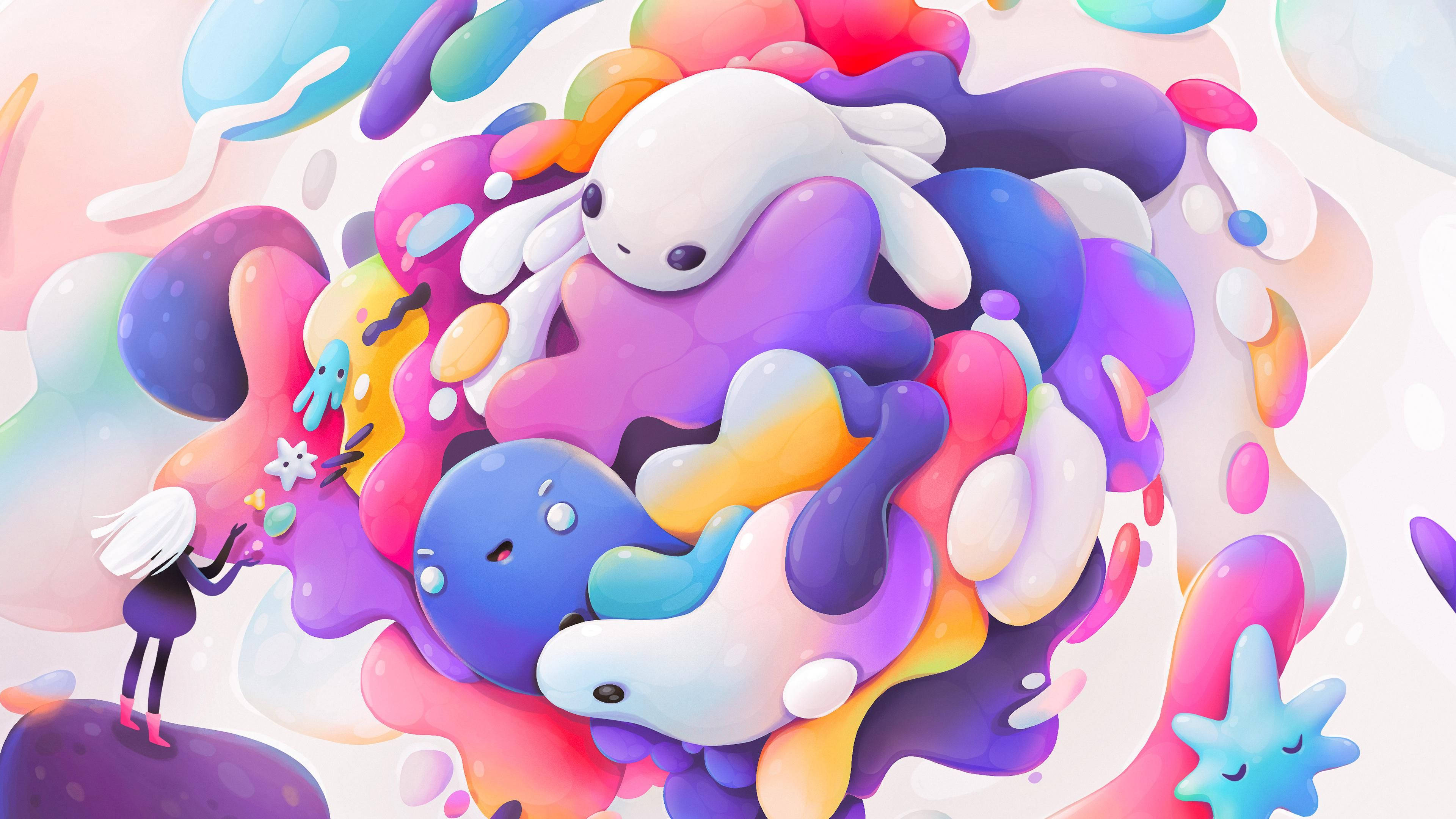 Värikäs 4K Doodle Taustakuvat