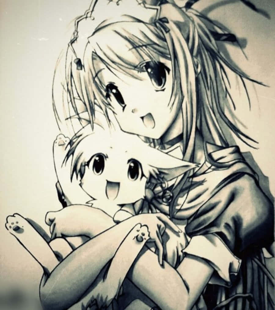 Värikäs animepiirros nuoresta tytöstä taianomaisessa maailmassa Taustakuvat