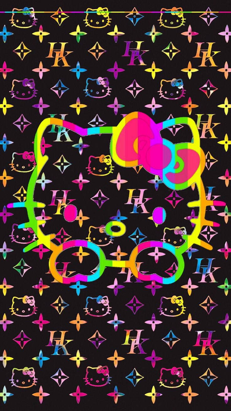 Värikäs logo mustalla Helly Kittyllä Taustakuvat