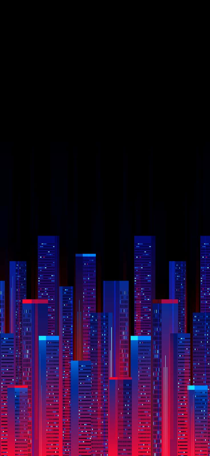 Värikkäiden rakennusten valot Pixel 3 OLED -taustakuva Taustakuvat