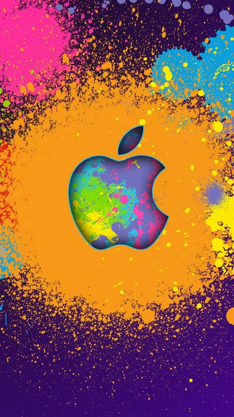 Värisuihku taidetta Apple-logo iPhone Taustakuvat