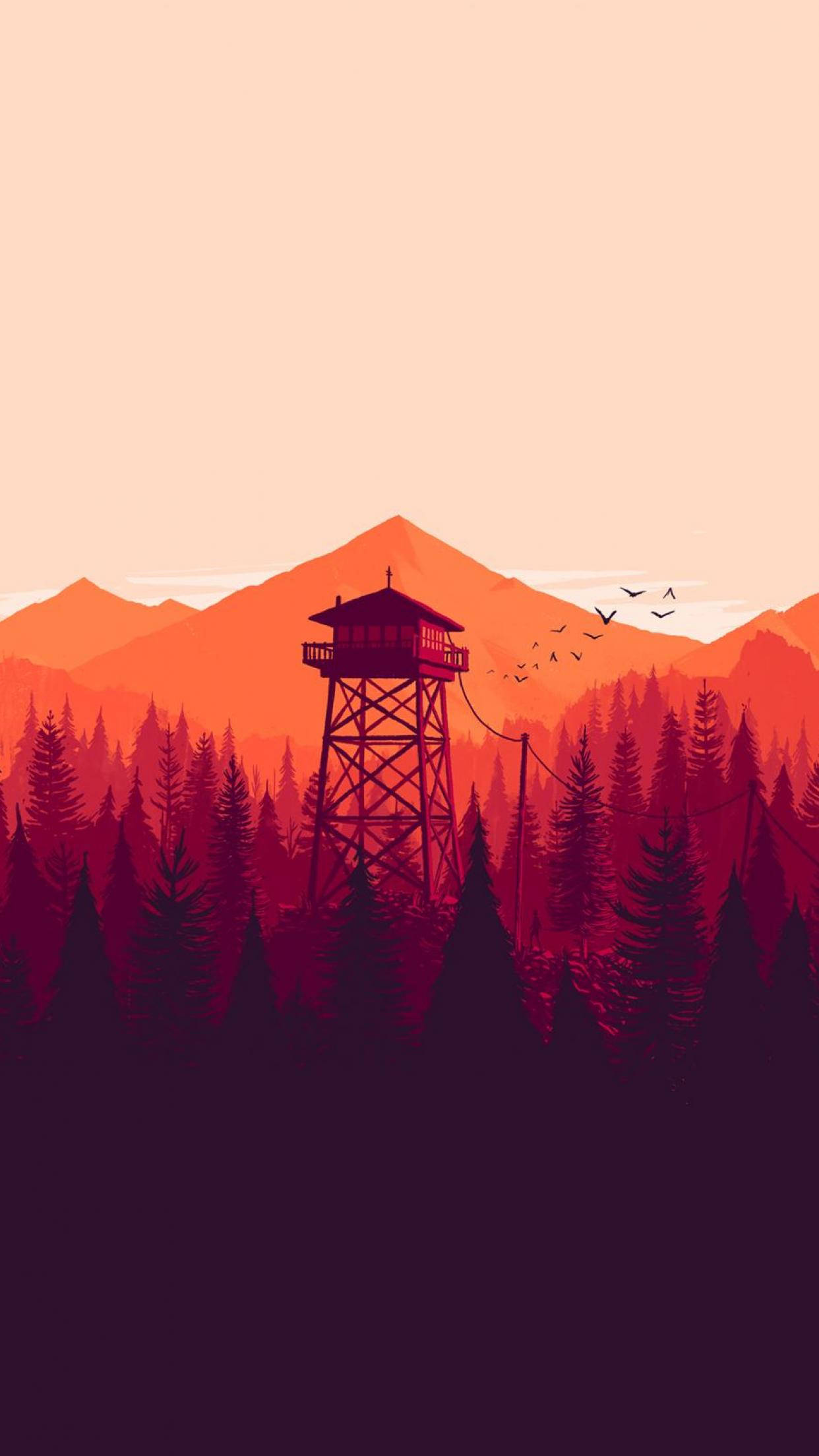Vartiotorni metsässä indie-puhelin Taustakuvat