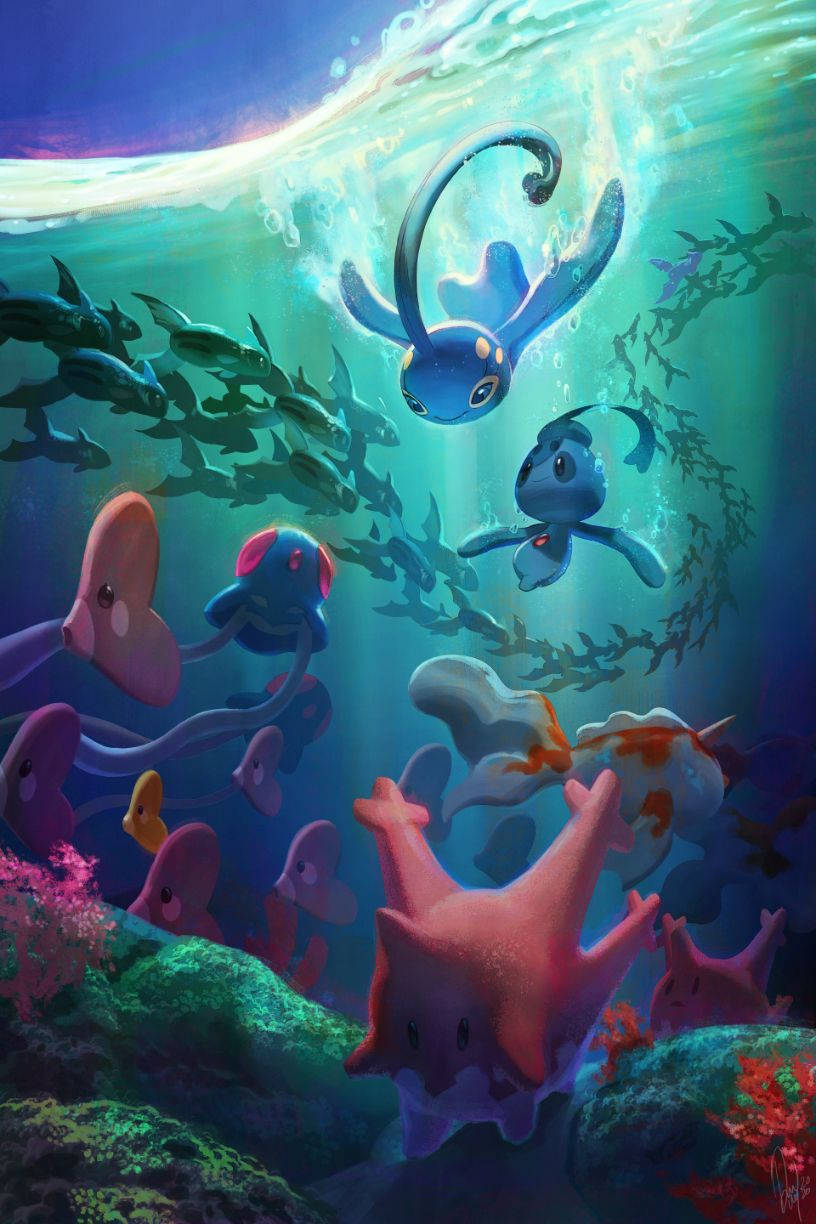 Vedenalainen Manaphy Vesityyppi Pokemon Taustakuvat