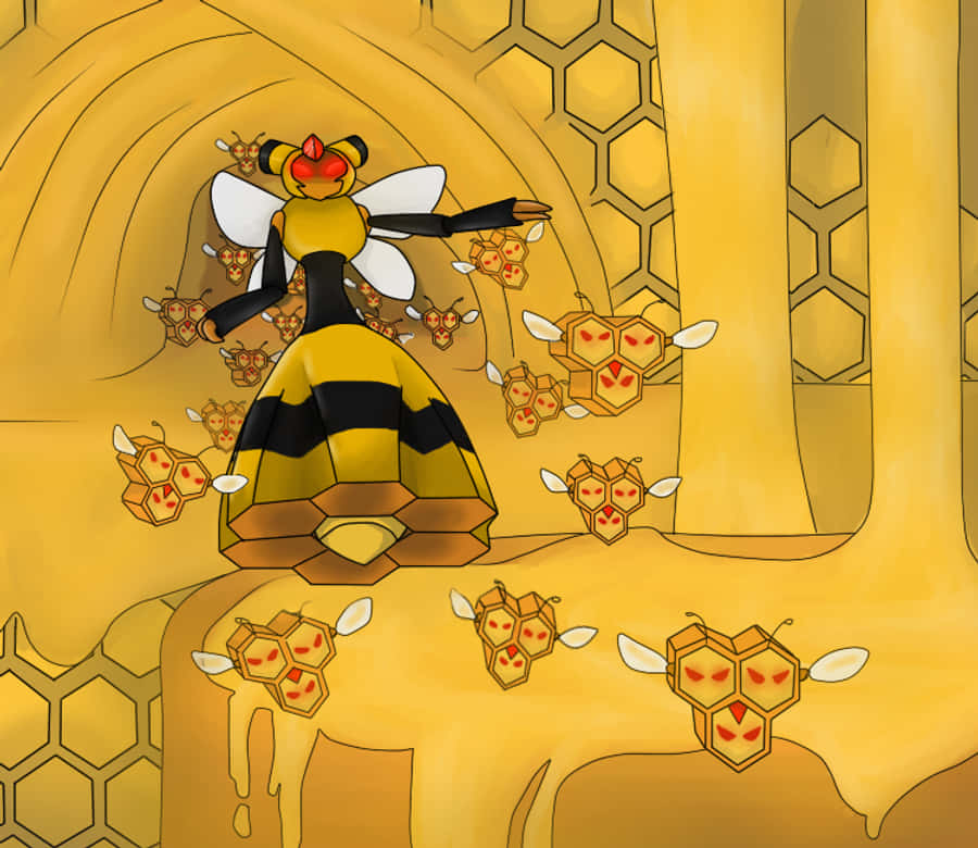 Vespiquen käskee Combee'ta hyökkäämään Taustakuvat
