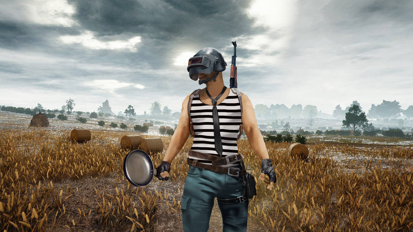Victor PUBG:ssä pannu kädessä 1366x768 Taustakuvat