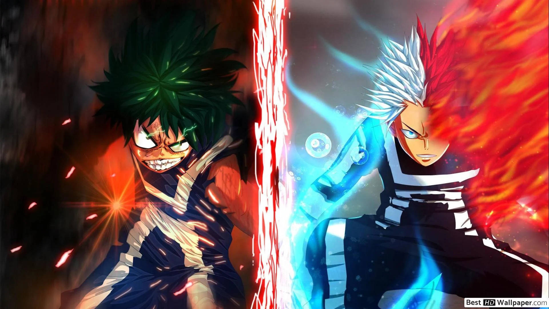 Vihainen Midoriya ja suloinen Todoroki Taustakuvat
