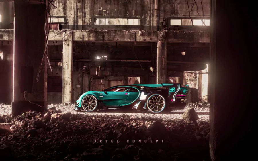 Vihreä Bugatti Chiron 4K Taustakuvat