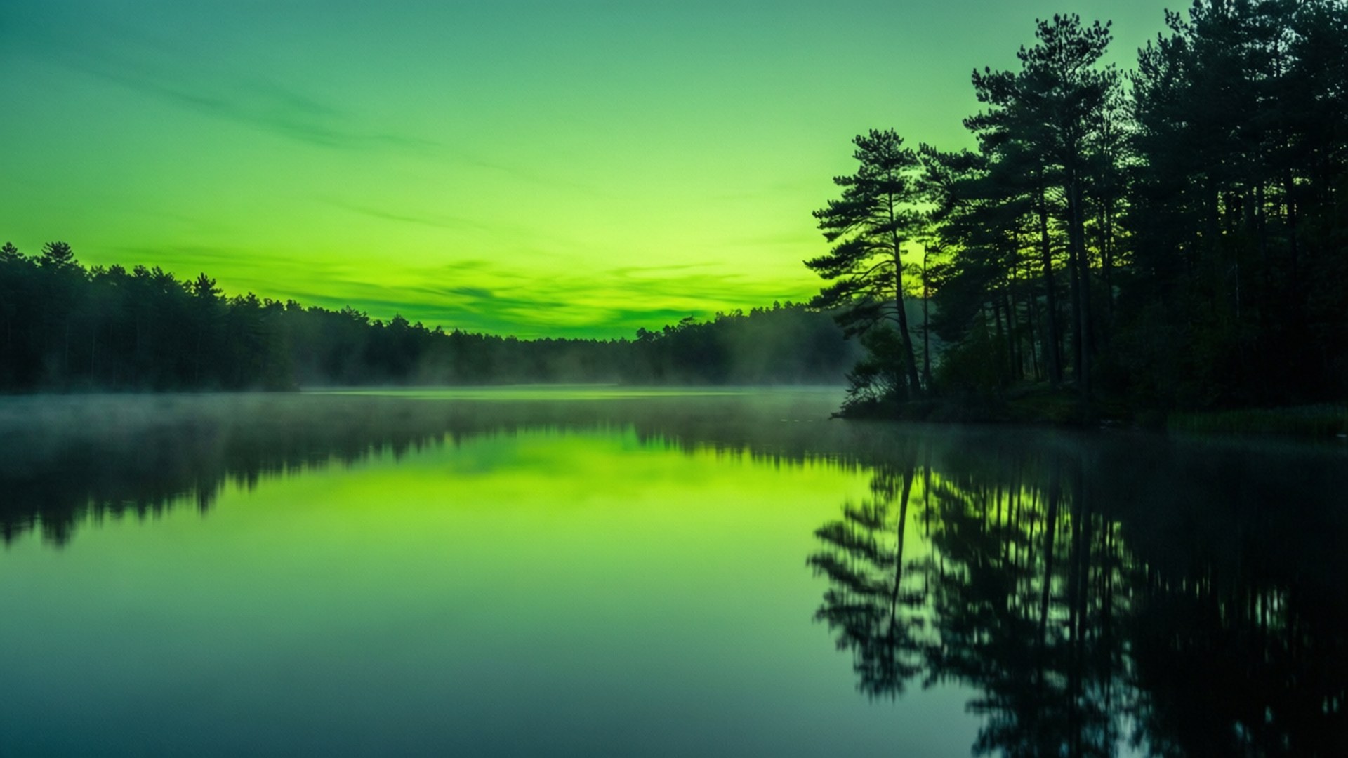 Vihreä hämäräjärvi Taustakuvat