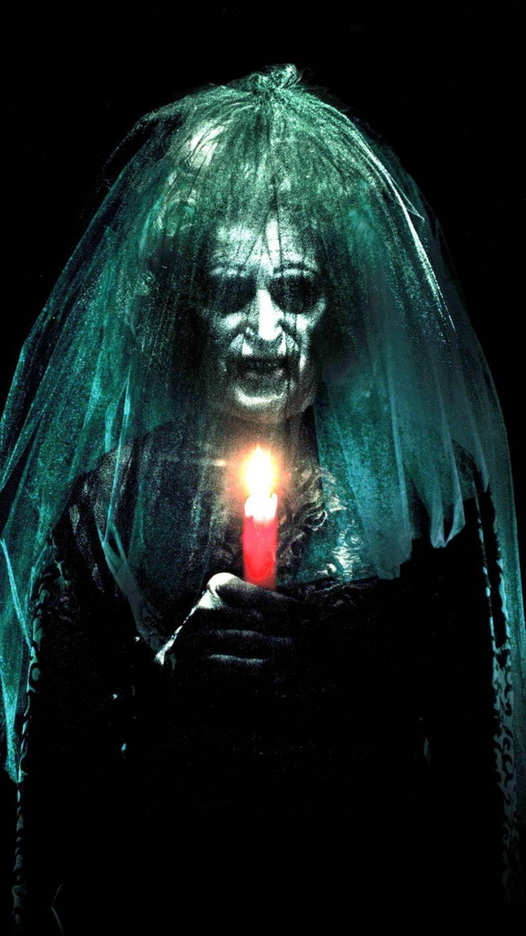 Vihreä huntu aave Halloween iPhone Taustakuvat