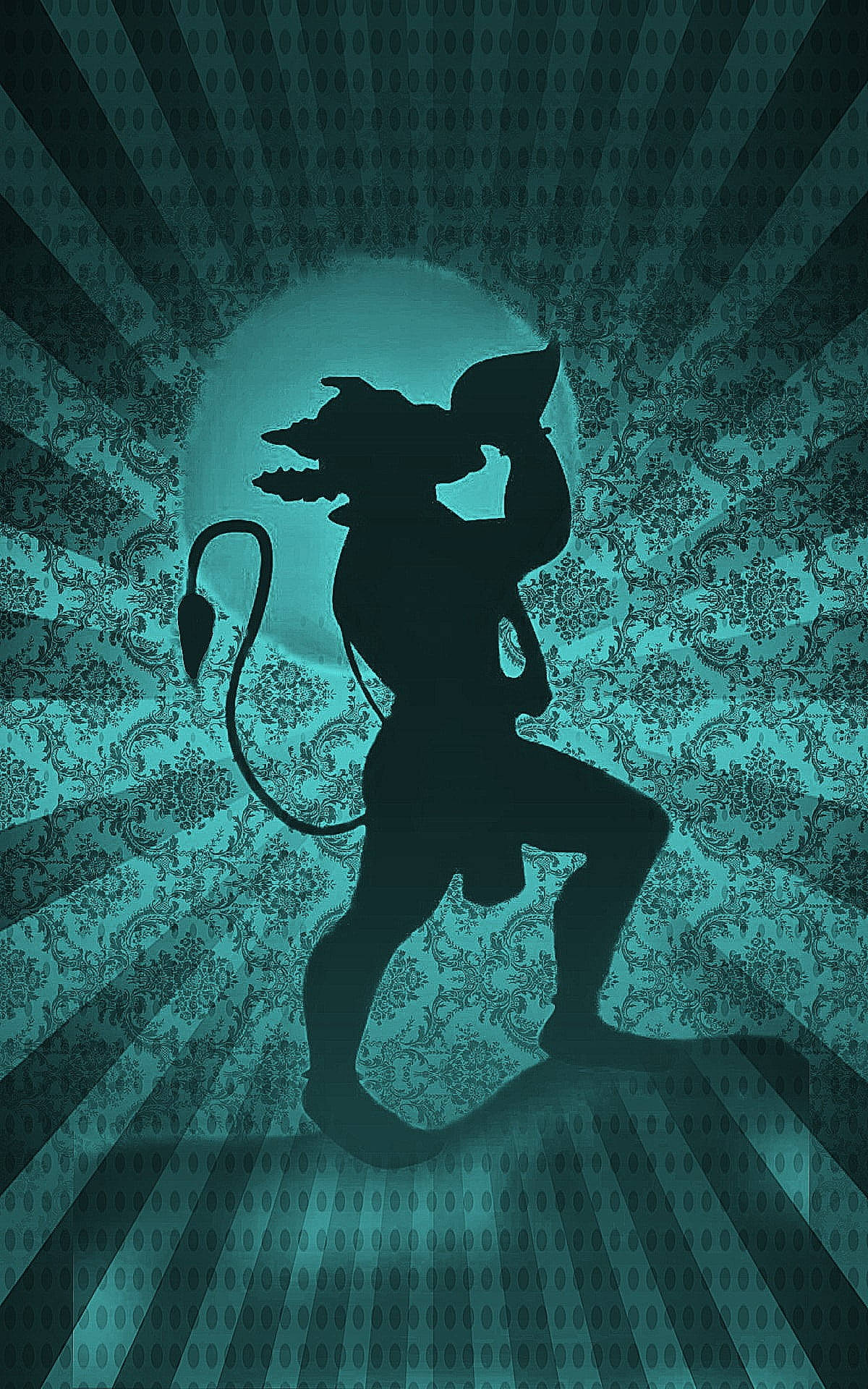 Vihreä jumala Hanuman simpukankuorella Taustakuvat