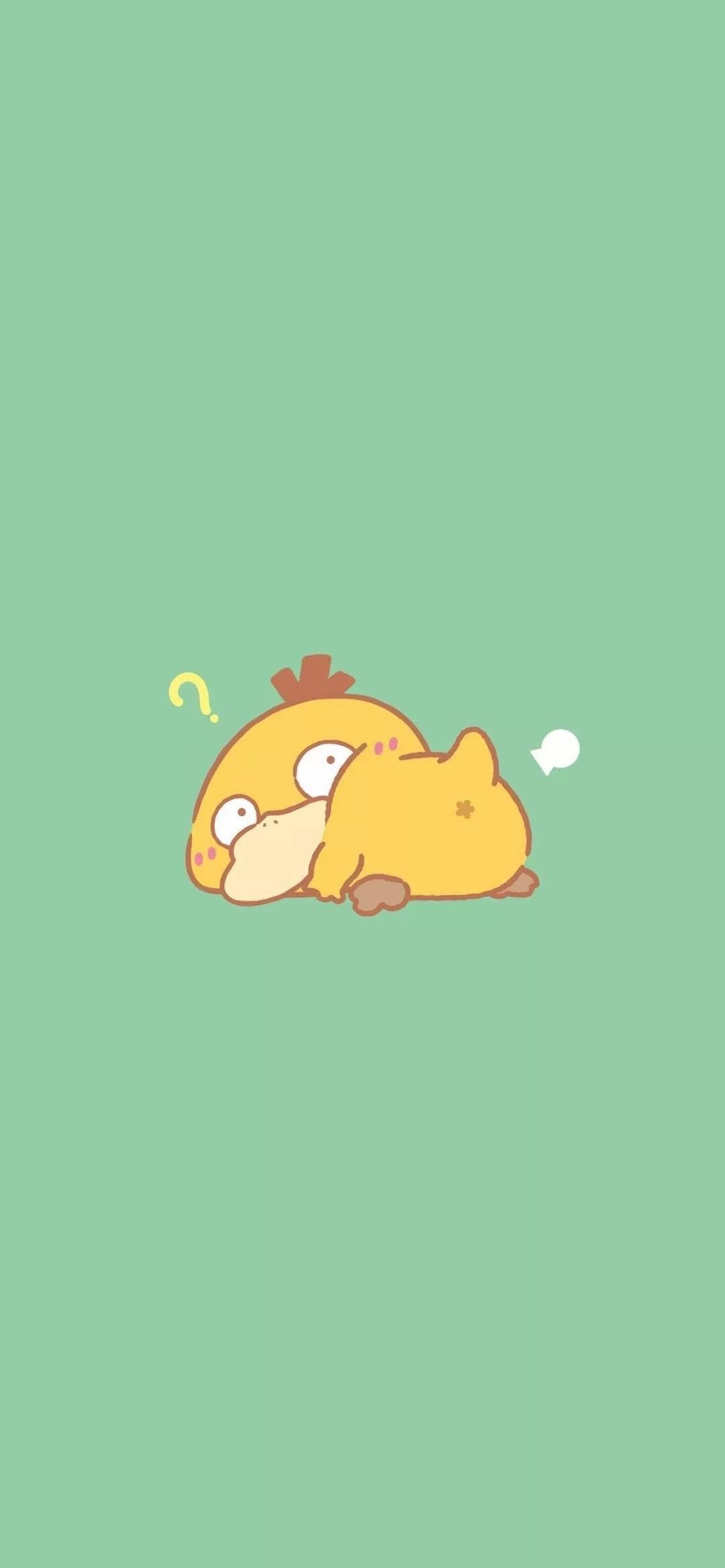 Vihreä Pastelli Psyduck Puhelin Taustakuvat