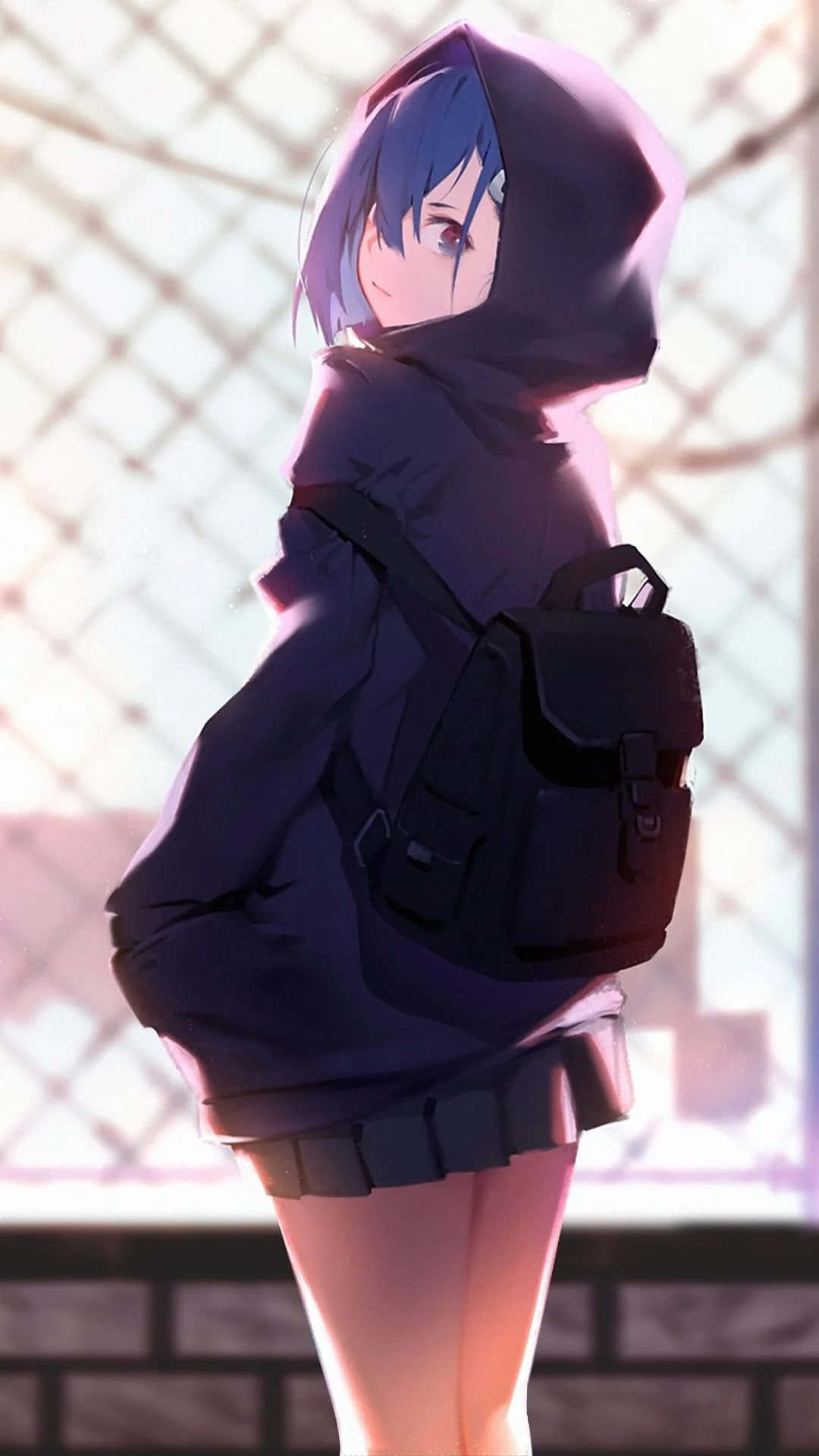 Viileä ja mukava: Anime-tyttö hupparissa Taustakuvat