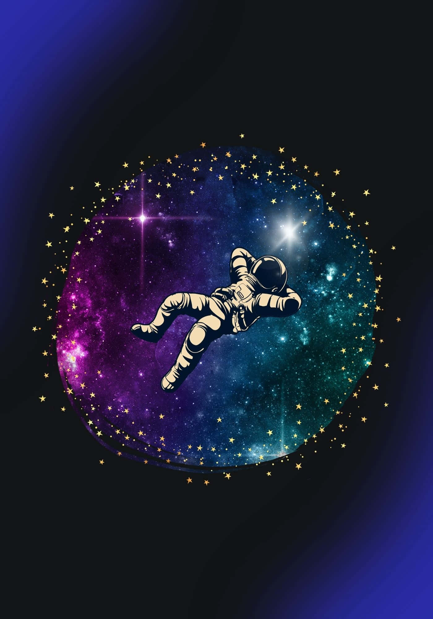 Viileä kelluva astronautti avaruustaustalla Taustakuvat