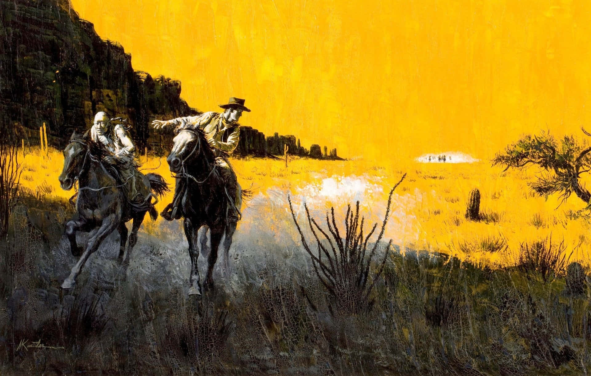 Villin lännen cowboyt Taustakuvat