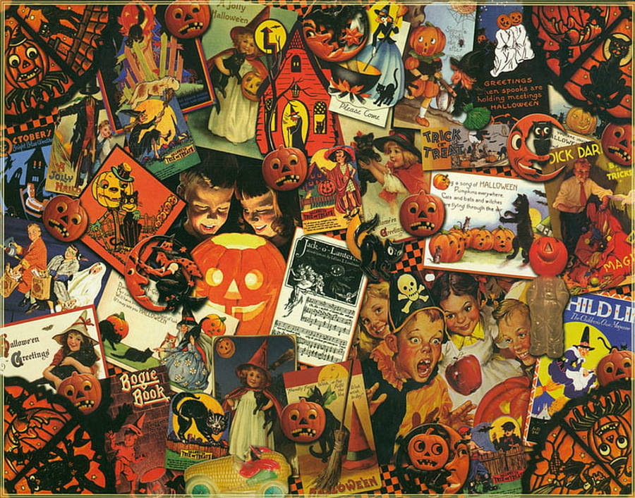 Vintage Halloween -juliste Taustakuvat