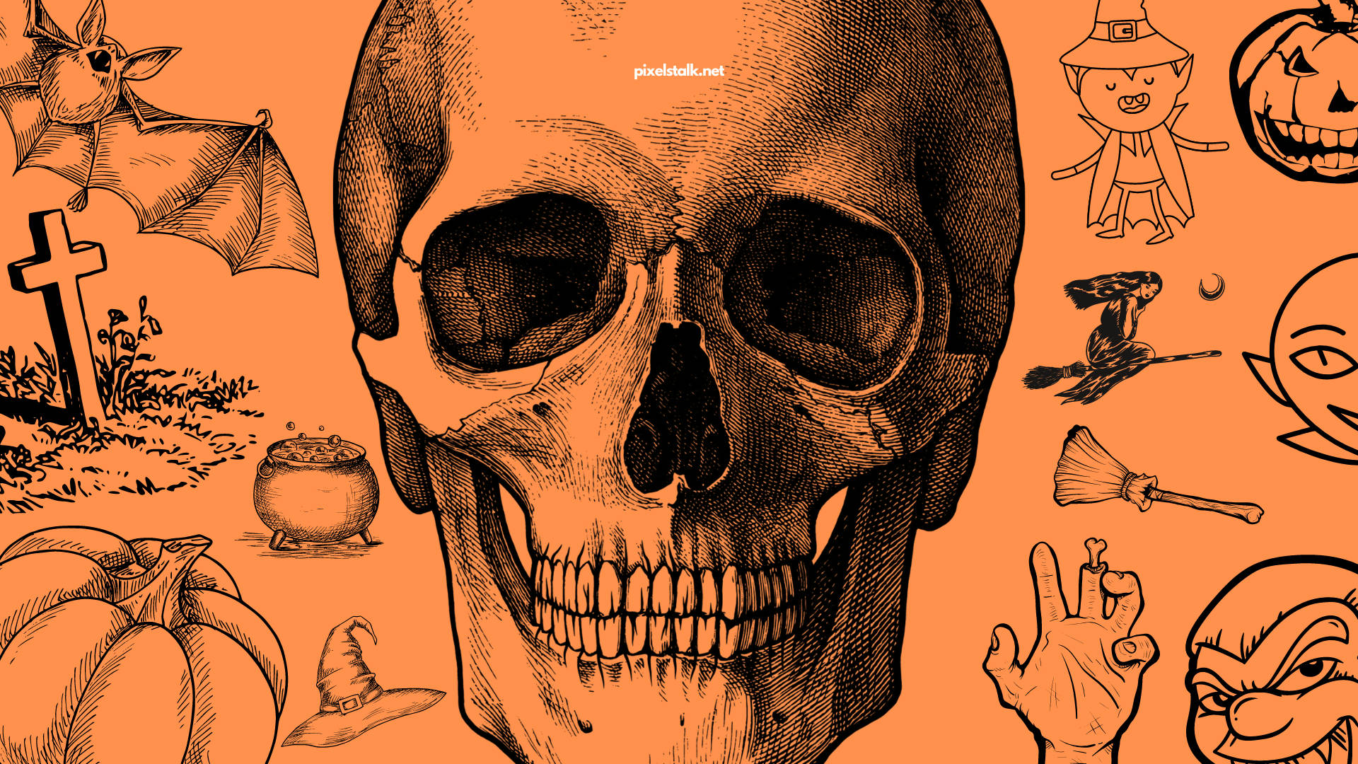 Vintage Halloweenin kallo Taustakuvat