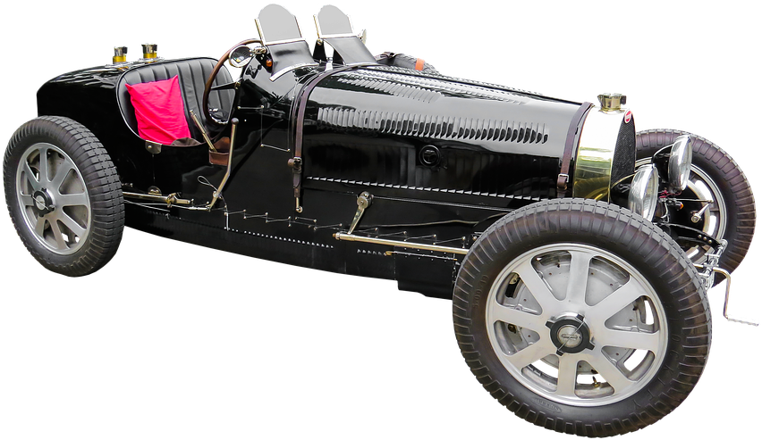 Vintage musta Bugatti kilpa-auto Taustakuvat