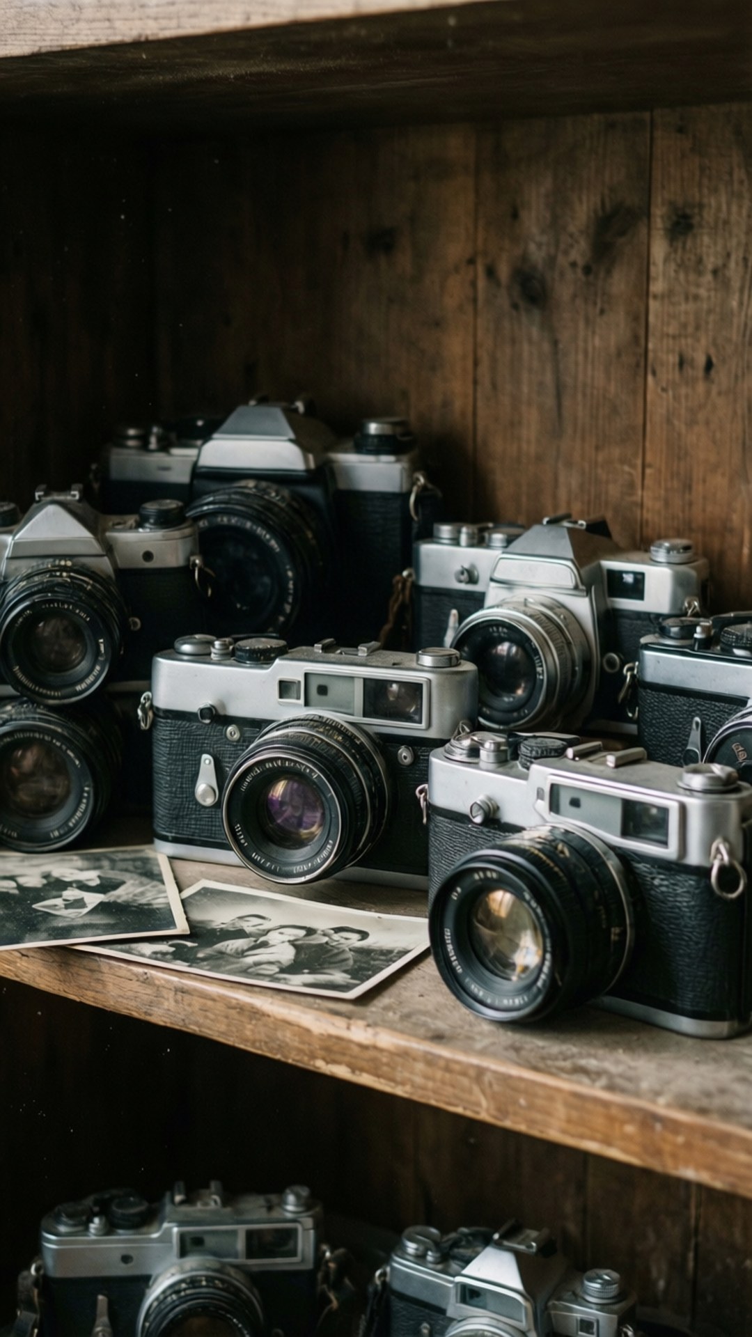 Vintagekameroiden hylly Taustakuvat