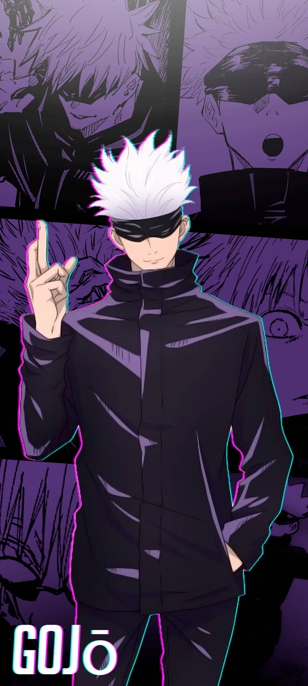 Violetti Gojo Jujutsu Kaisen iPhone Taustakuvat