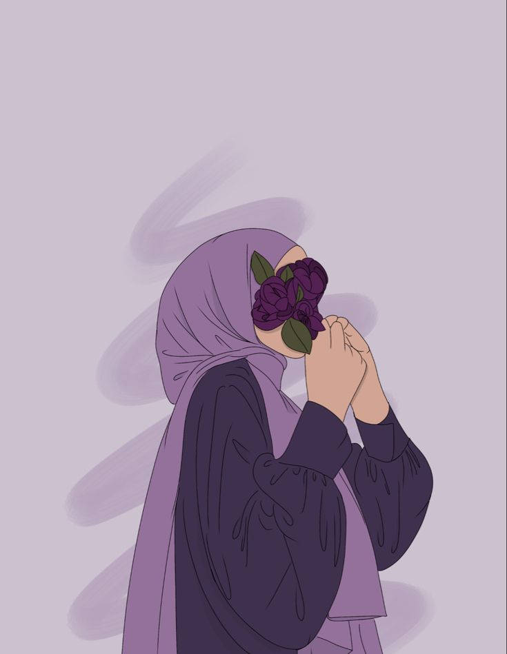 Violetti Hijab-sarjakuva Taustakuvat