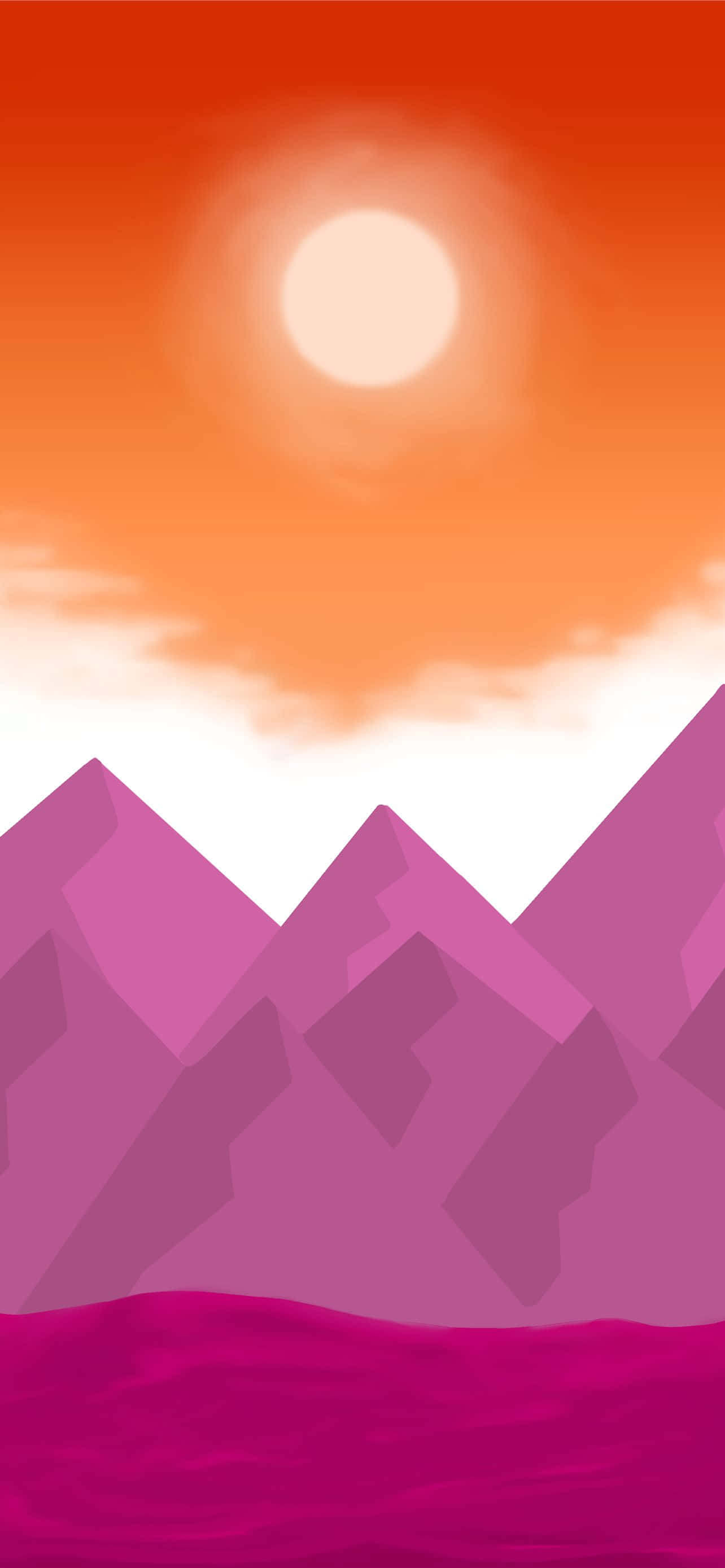 violetti ja vaaleanpunainen vuoristomaisema auringolla Taustakuvat