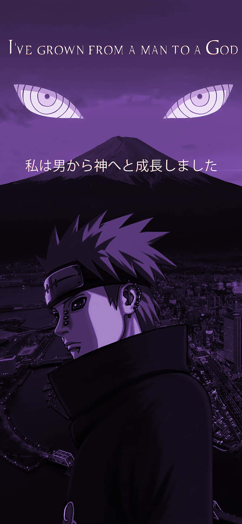 Violetti sävyinen Naruto-estetiikka puhelimen taustakuva Taustakuvat