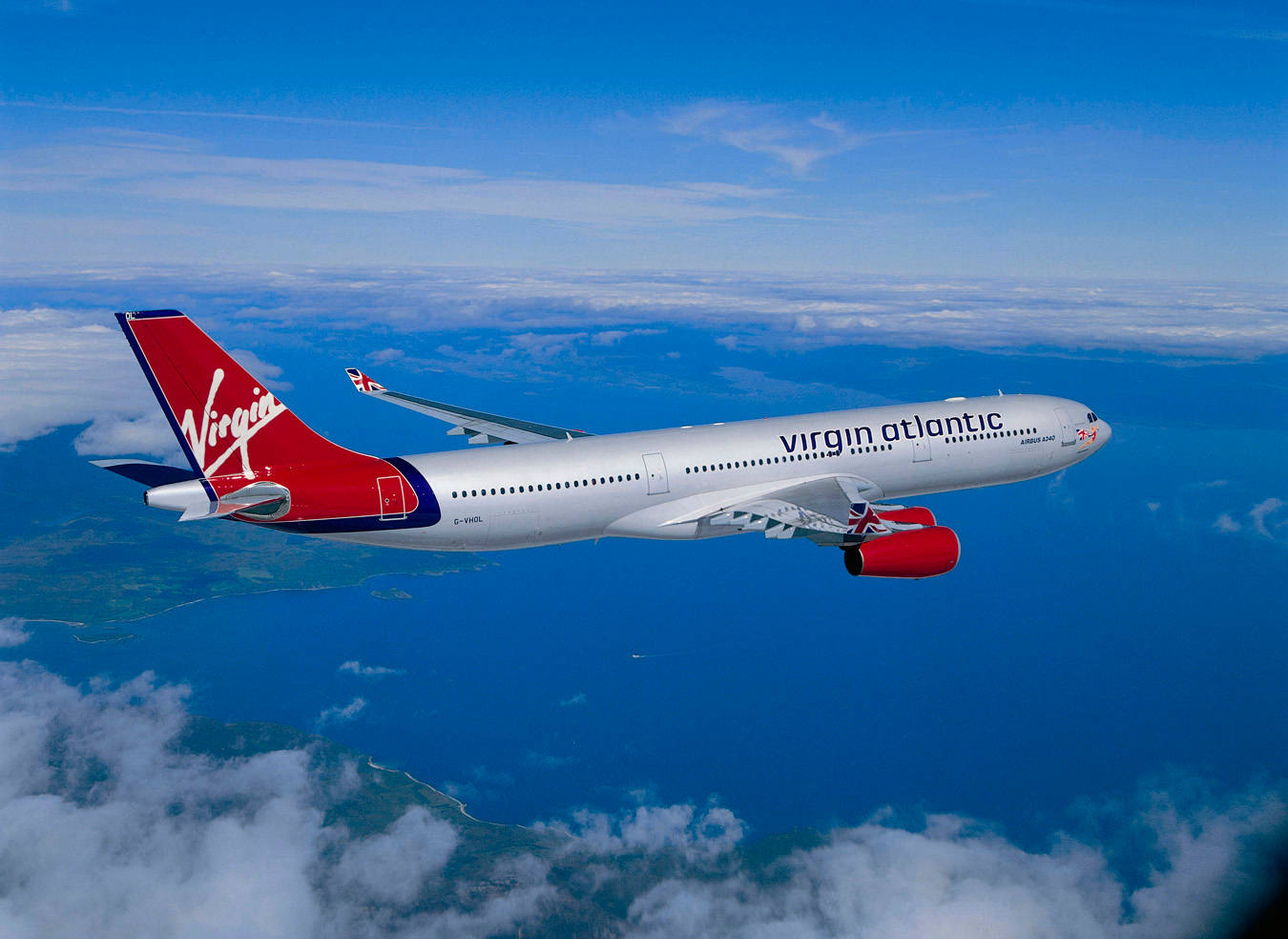 Virgin Atlantic -lentokoneen nousu Taustakuvat
