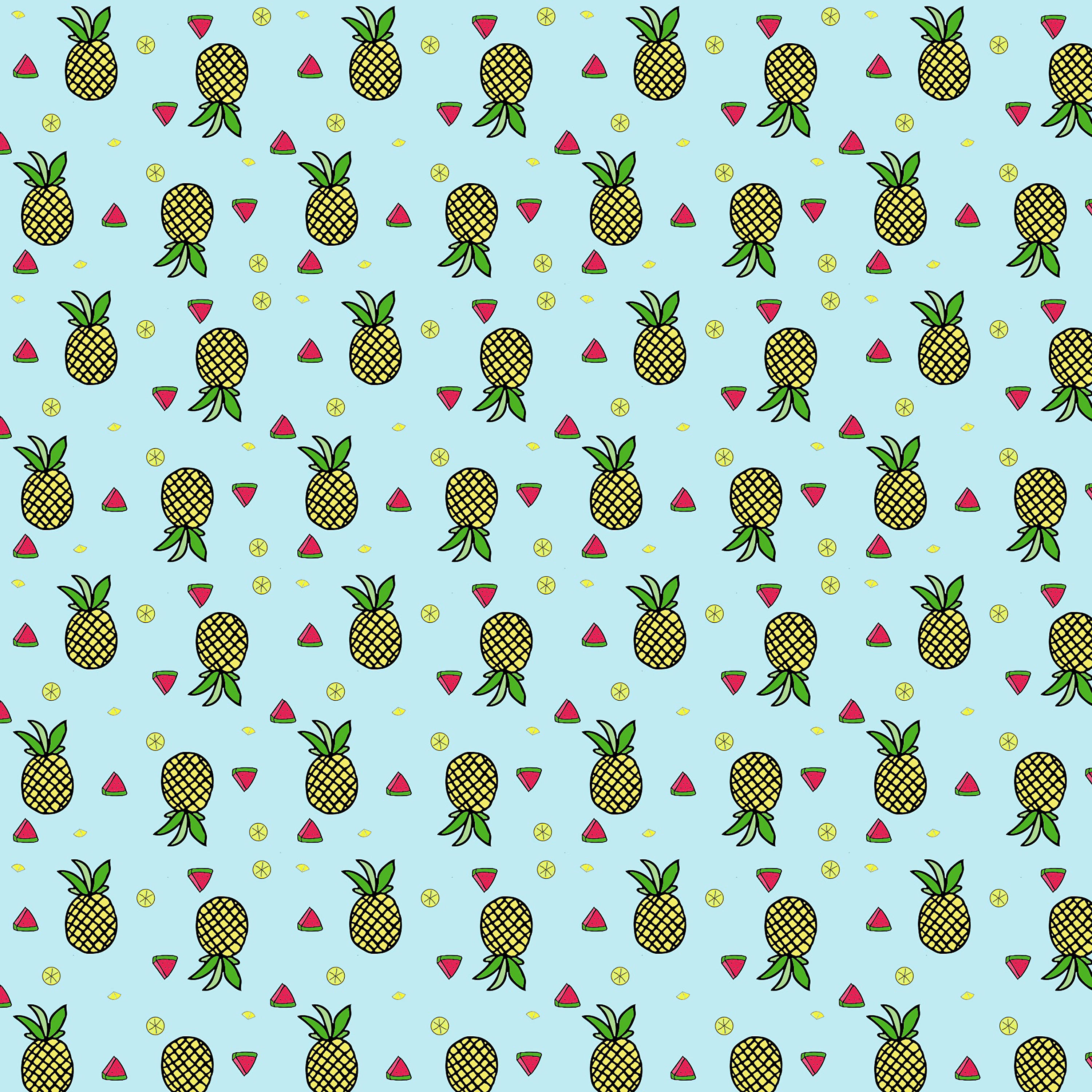 Virkistävä ananas- ja hedelmäkuvio Taustakuvat