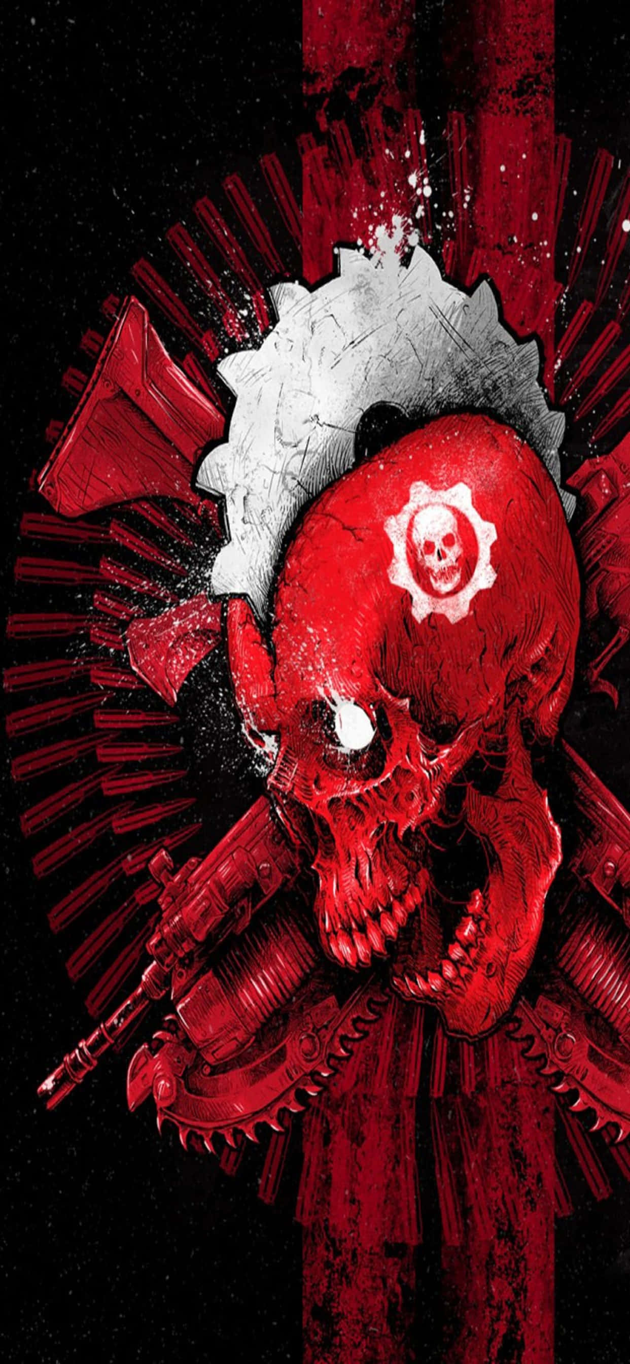 Virtuoosimainen pelikokemus iPhone XS Max Gears of War 5 -taustakuvalla Taustakuvat