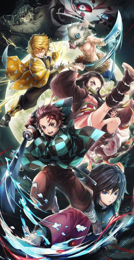Voimakas Demon Slayer iPhone Taustakuvat