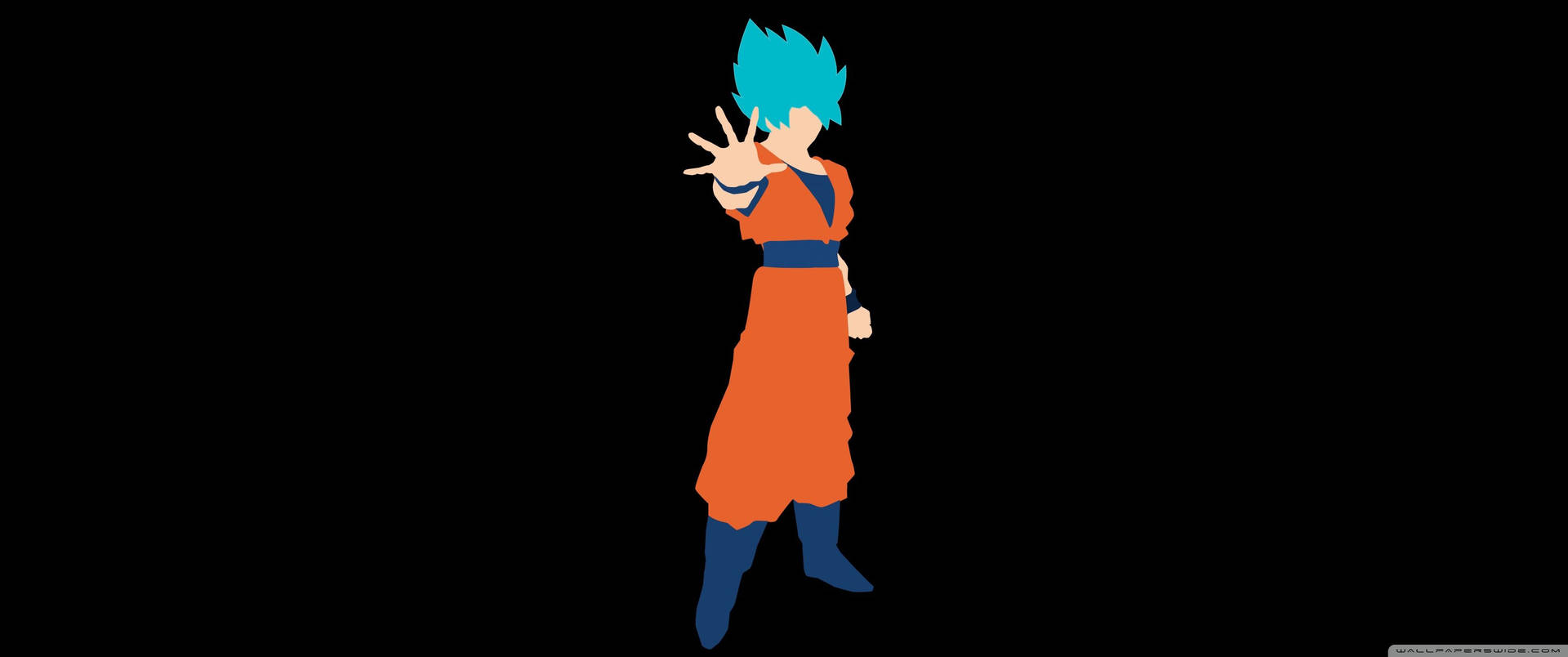 Sininen Goku-vektori mustalla taustalla -taustakuva